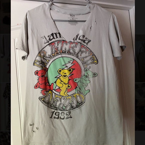 Grateful Dead vintage distressed choker tee - Picture 1 of 4